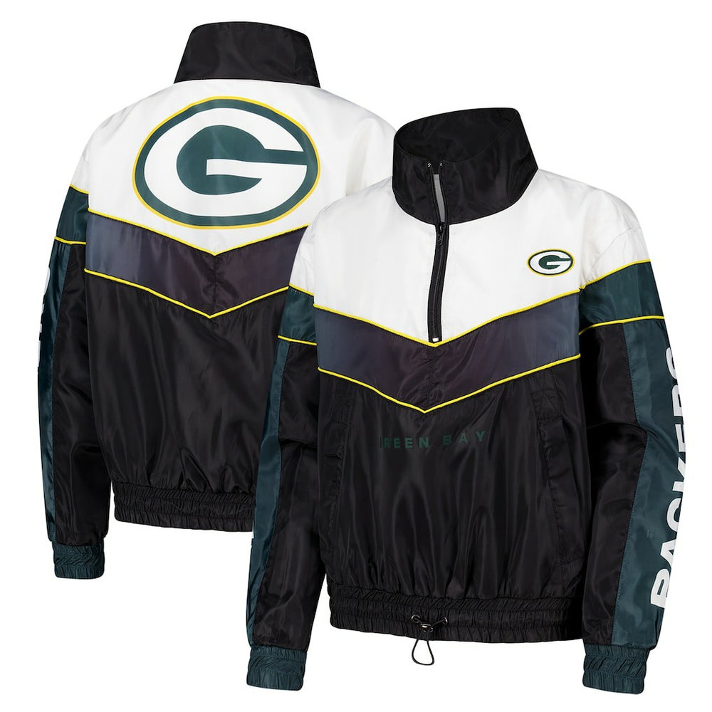 Green Bay Packers The Wild Collective Women's 1/4 Zip Track Jacket Green