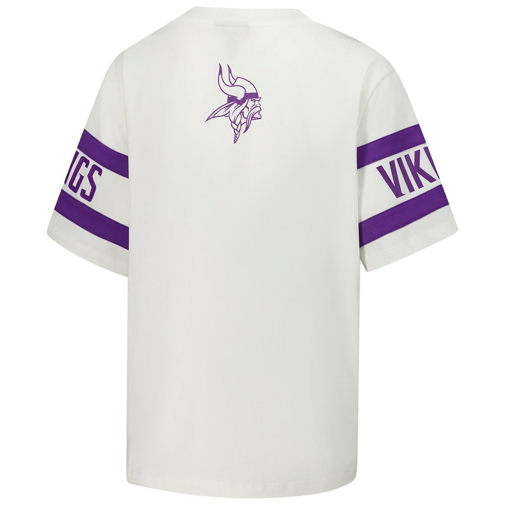 Minnesota Vikings The Wild Collective Women's Drop Shoulder T-Shirt White