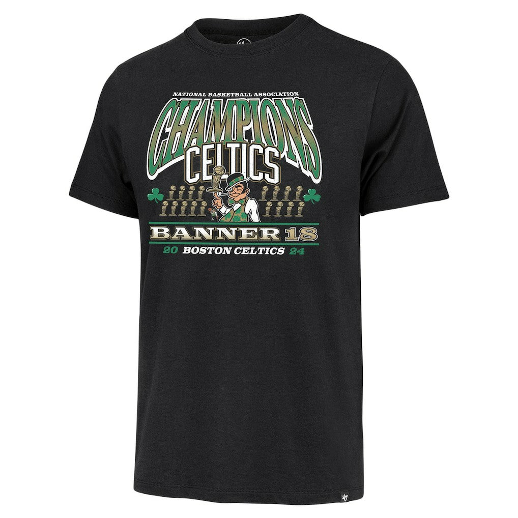 Boston Celtics '47 18-Time NBA Finals Champions Banner Franklin T-Shirt Black | 47 brand discount
