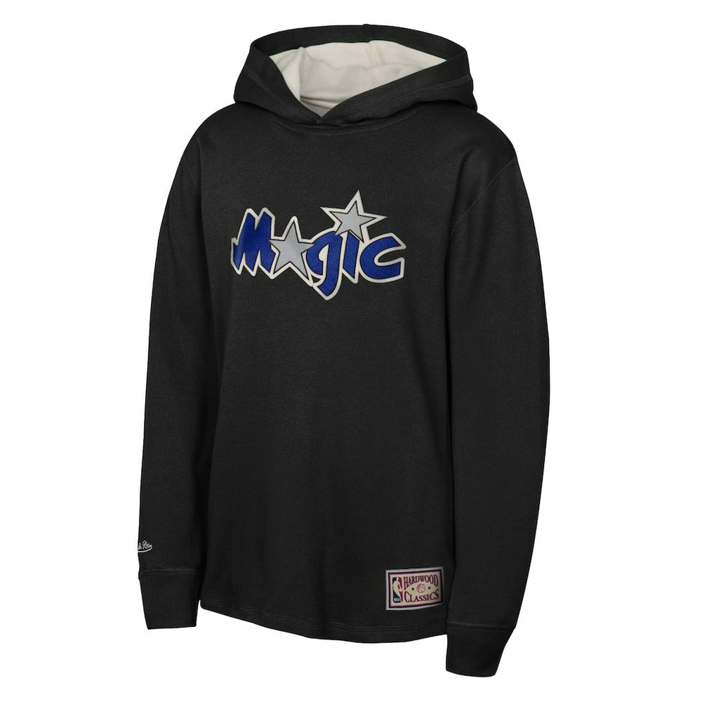 Orlando Magic Youth Hardwood Classics Lightweight Thermal Long Sleeve Hoodie T-Shirt Black | Mitchell & Ness online