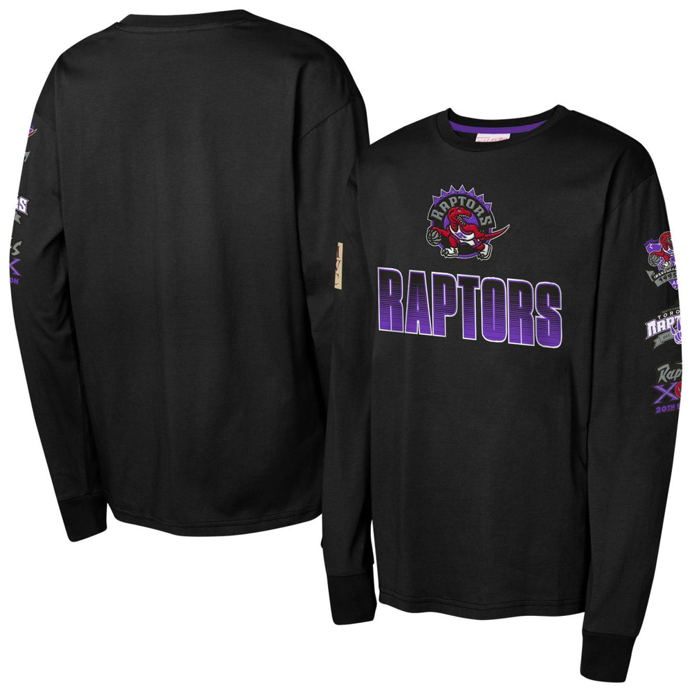 Toronto Raptors Youth Hardwood Classics All Over Long Sleeve T-Shirt Black | Mitchell & Ness outlet