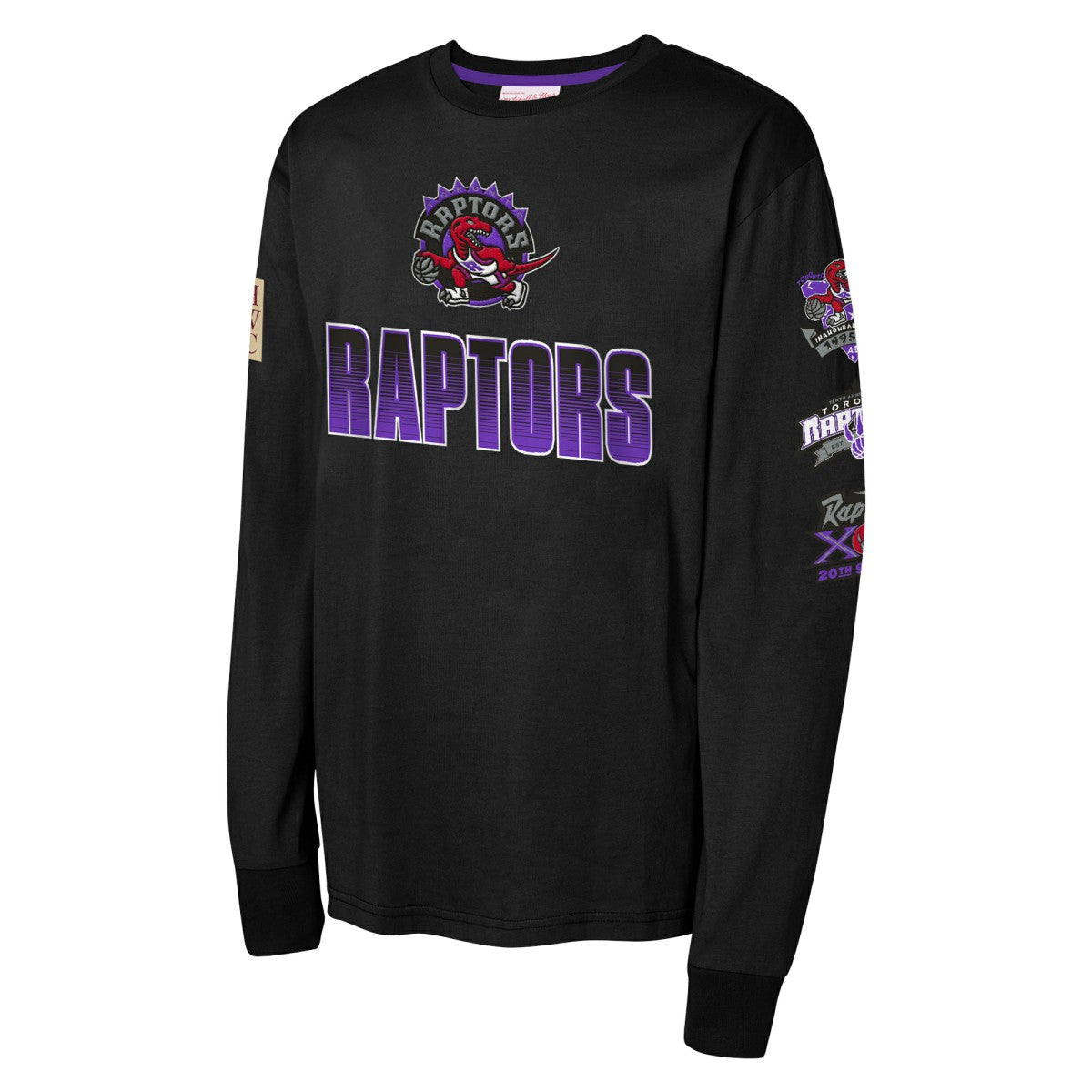Toronto Raptors Youth Hardwood Classics All Over Long Sleeve T-Shirt Black | Mitchell & Ness outlet