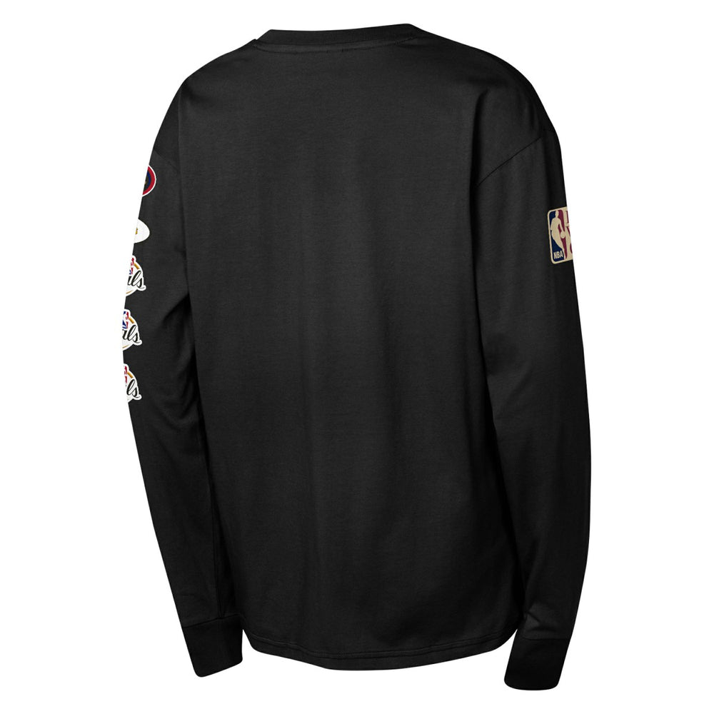 San Antonio Spurs Youth Hardwood Classics All Over Long Sleeve T-Shirt Black | Mitchell & Ness