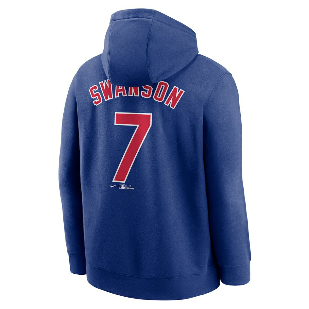 Dansby Swanson Chicago Cubs Nike Player Name & Number Club Pullover Hoodie - Royal - Nike on Sale