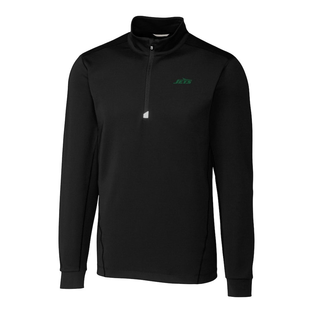 New York Jets Cutter & Buck Primary Logo Traverse Stretch Quarter-Zip Top Black