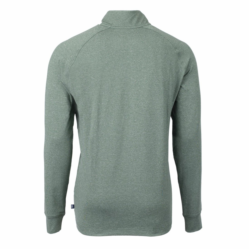 New York Jets Cutter & Buck Primary Logo Adapt Eco Knit Quarter-Zip Top Heather Green