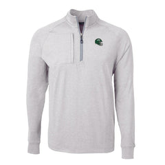 New York Jets Cutter & Buck Helmet Adapt Eco Knit Quarter-Zip Top Heather Gray