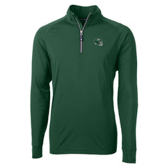 New York Jets Cutter & Buck Helmet Adapt Eco Knit Stretch Recycled Quarter-Zip Top Hunter Green