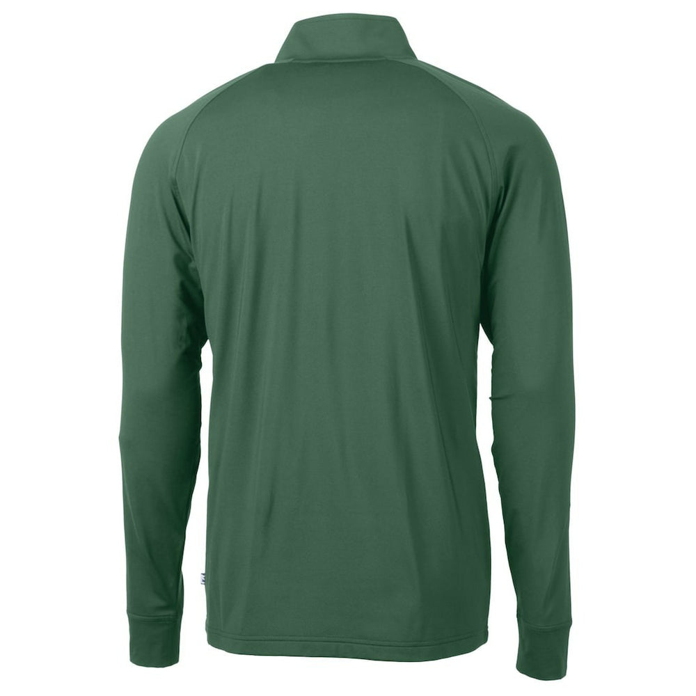 New York Jets Cutter & Buck Primary Logo Adapt Eco Knit Stretch Recycled Quarter-Zip Top Hunter Green