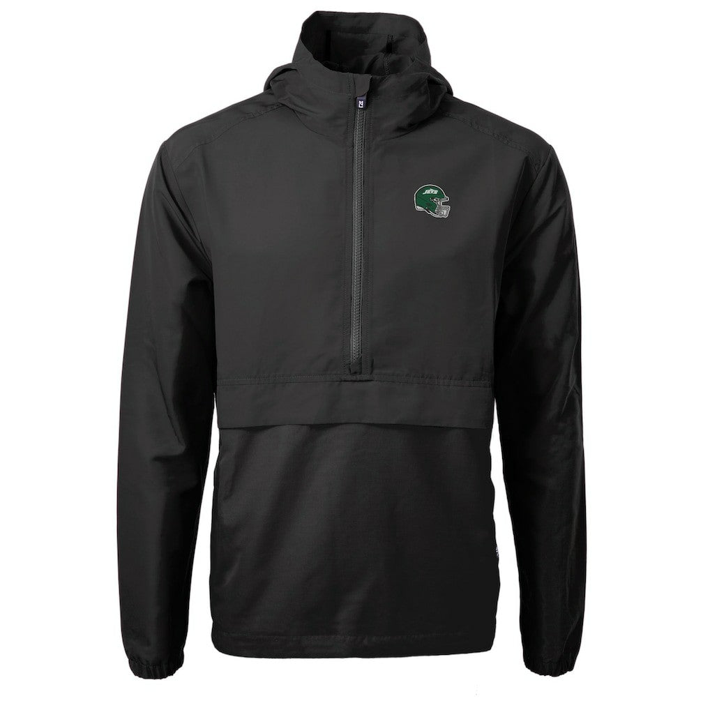 New York Jets Cutter & Buck Helmet Charter Eco Recycled Half-Zip Anorak Jacket Black