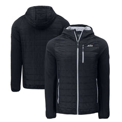 New York Jets Cutter & Buck Monochromatic Logo Rainier PrimaLoft Eco Full-Zip Hybrid Jacket Black