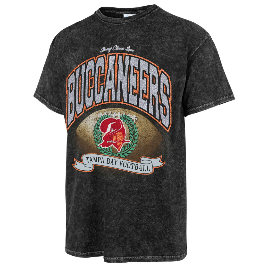 47 brand Tampa Bay Buccaneers Stoney Clover Lane x '47 Women's Glitter Rocker Retro Tubular T-Shirt Black