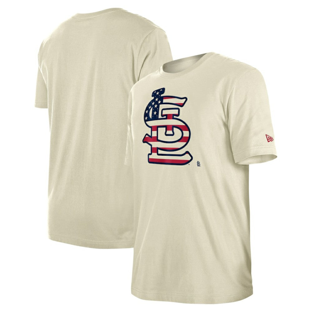 St. Louis Cardinals New Era Americana Flag Fill T-Shirt - Cream - New Era Online