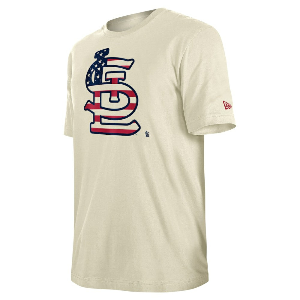 St. Louis Cardinals New Era Americana Flag Fill T-Shirt - Cream - New Era Online