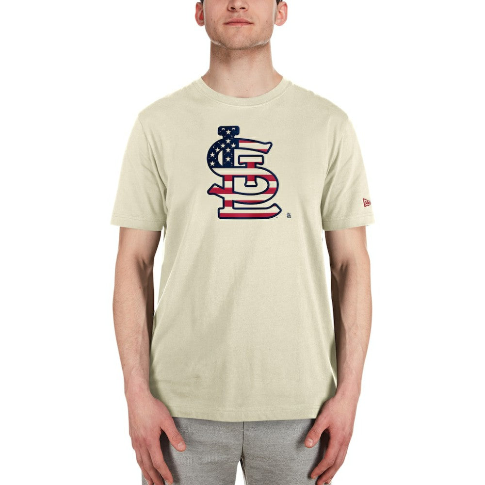 St. Louis Cardinals New Era Americana Flag Fill T-Shirt - Cream - New Era Online