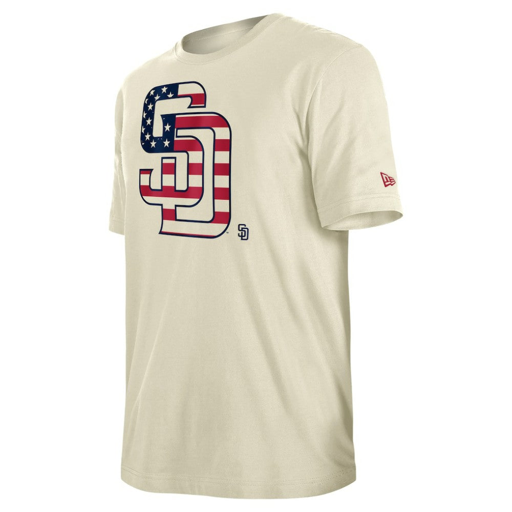San Diego Padres New Era Americana Flag Fill T-Shirt - Cream - New Era Discount