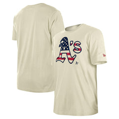 Athletics New Era Americana Flag Fill T-Shirt - Cream - New Era Sale