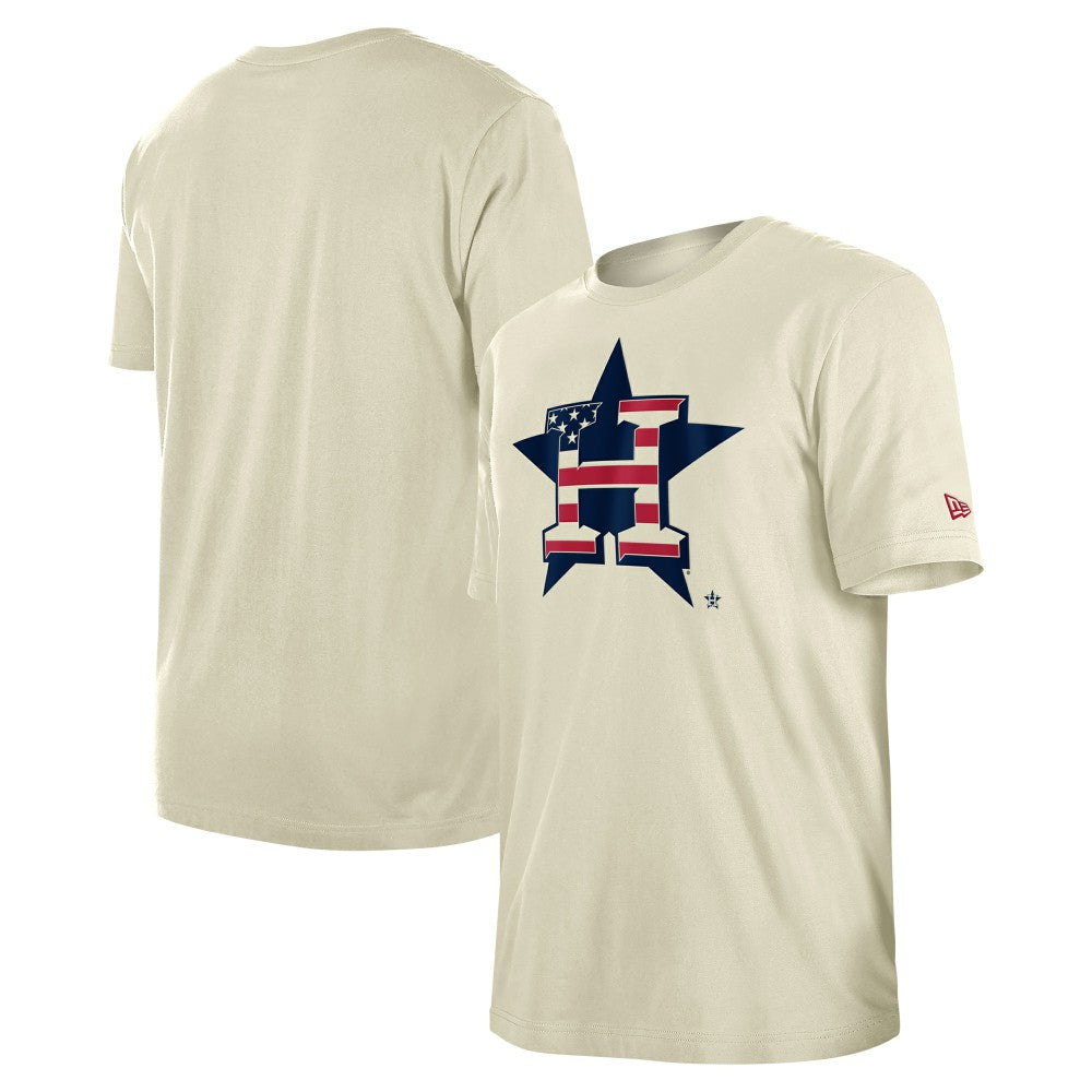 Houston Astros New Era Americana Flag Fill T-Shirt - Cream - New Era Lifestyle