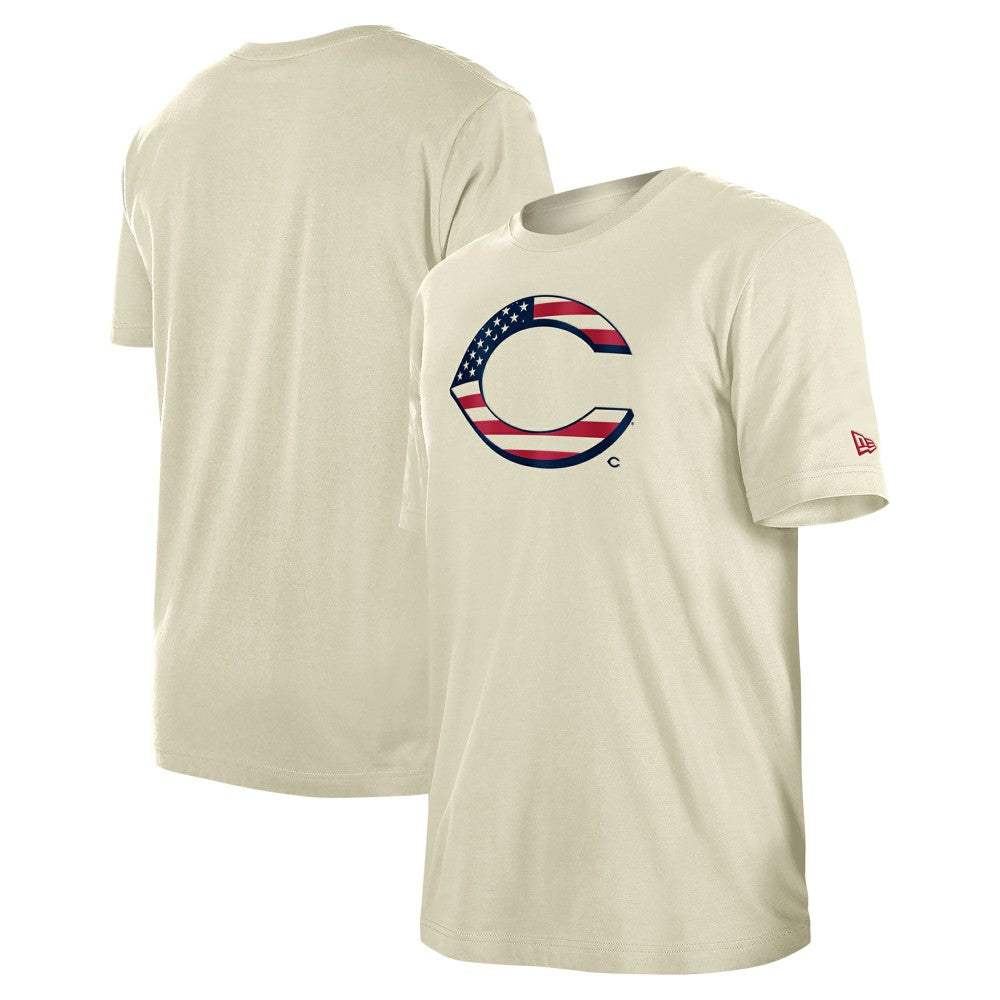 Cincinnati Reds New Era Americana Flag Fill T-Shirt - Cream - New Era Lifestyle