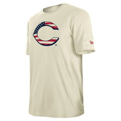 Cincinnati Reds New Era Americana Flag Fill T-Shirt - Cream - New Era Lifestyle