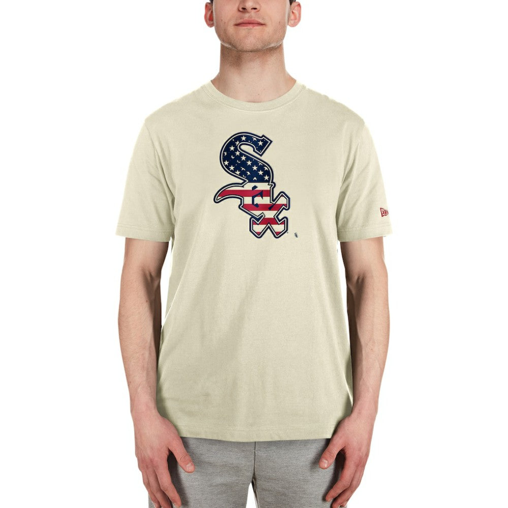 Chicago White Sox New Era Americana Flag Fill T-Shirt - Cream - New Era on Sale