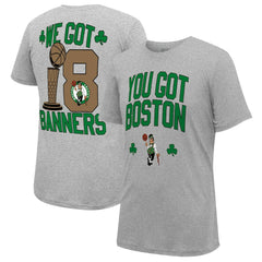 Boston Celtics Stadium Essentials 18-Time NBA Finals Champions We Got 18 Banners T-Shirt Heather Gray