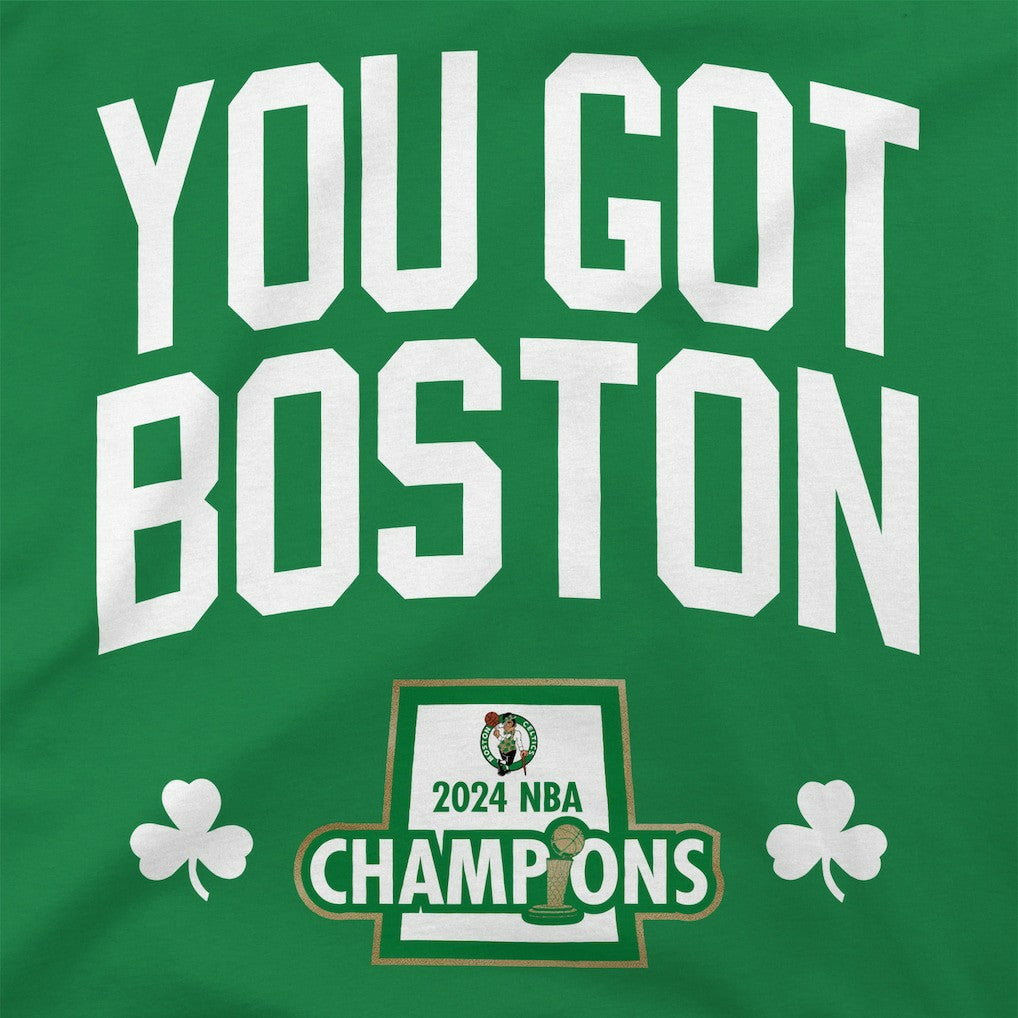 Boston Celtics Stadium Essentials 2024 NBA Finals Champions 18 Banners T-Shirt - Kelly Green
