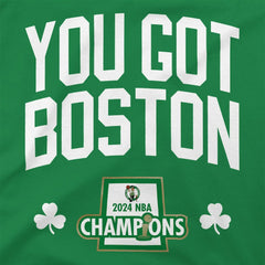 Boston Celtics Stadium Essentials 2024 NBA Finals Champions 18 Banners T-Shirt - Kelly Green