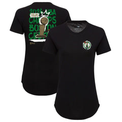 Boston Celtics Sportiqe Women's 2024 NBA Finals Champions King of the Court Phoebe Tri-Blend T-Shirt Black