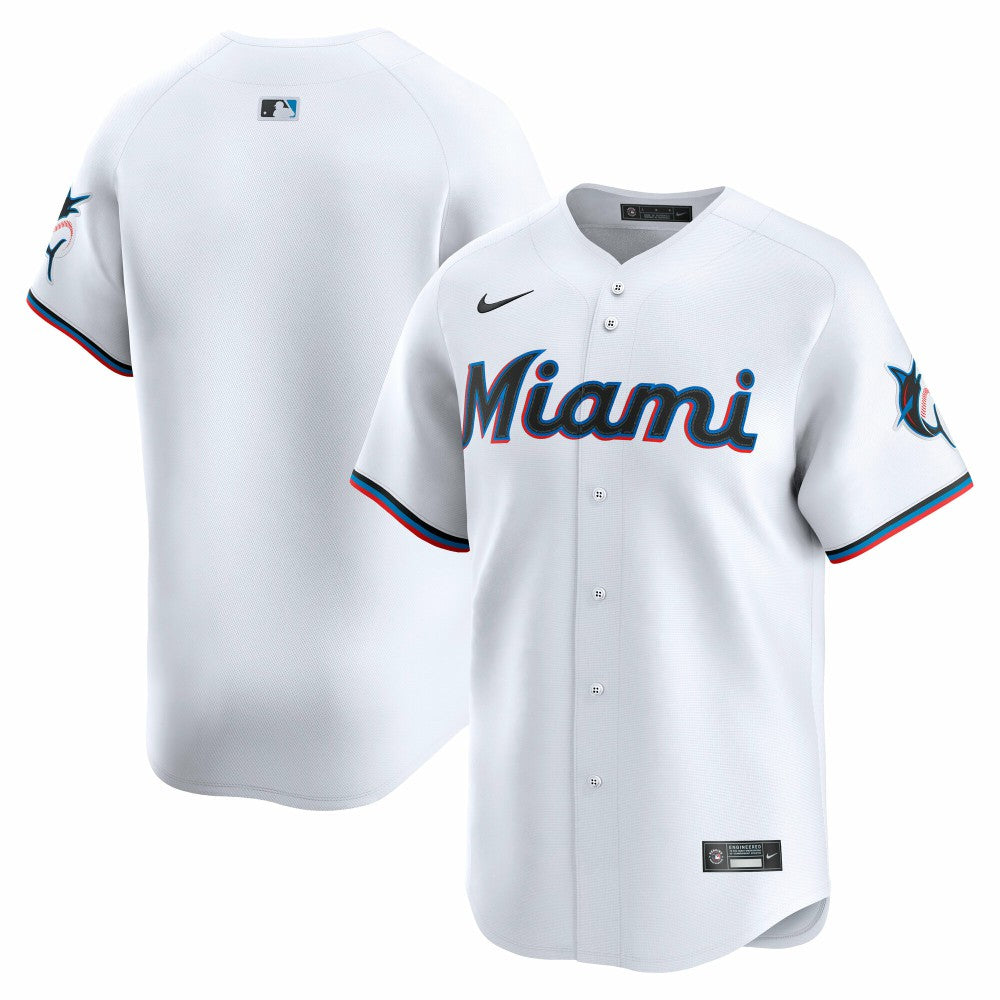 Miami Marlins Nike Home Limited Jersey - White - Nike Sale