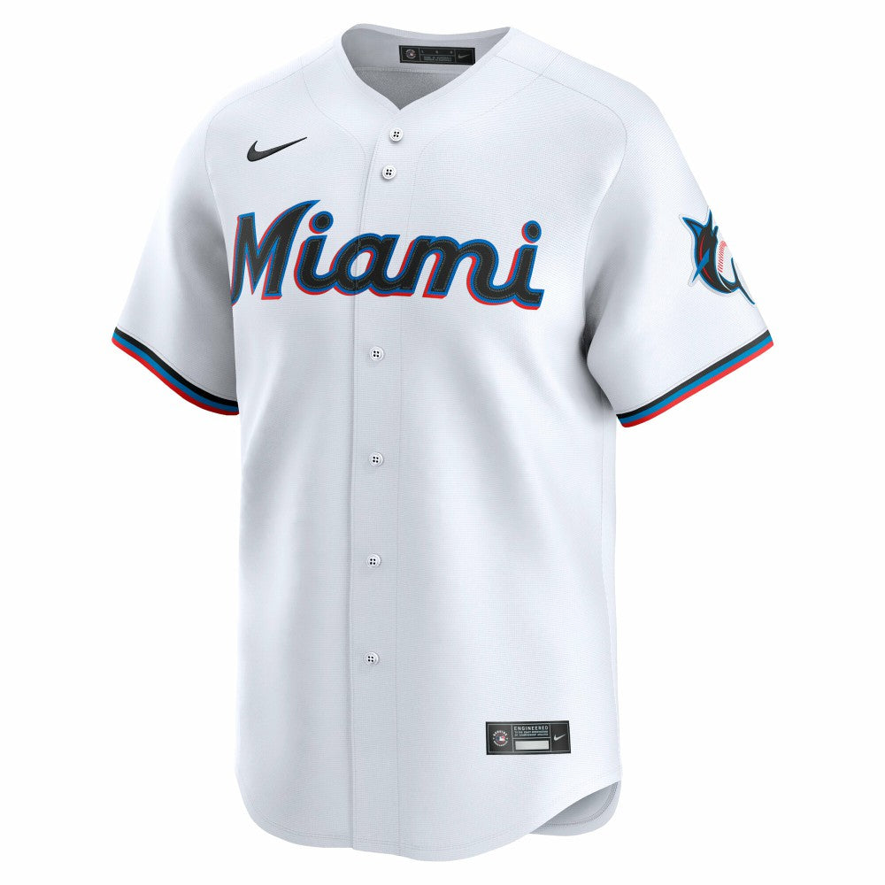 Miami Marlins Nike Home Limited Jersey - White - Nike Sale
