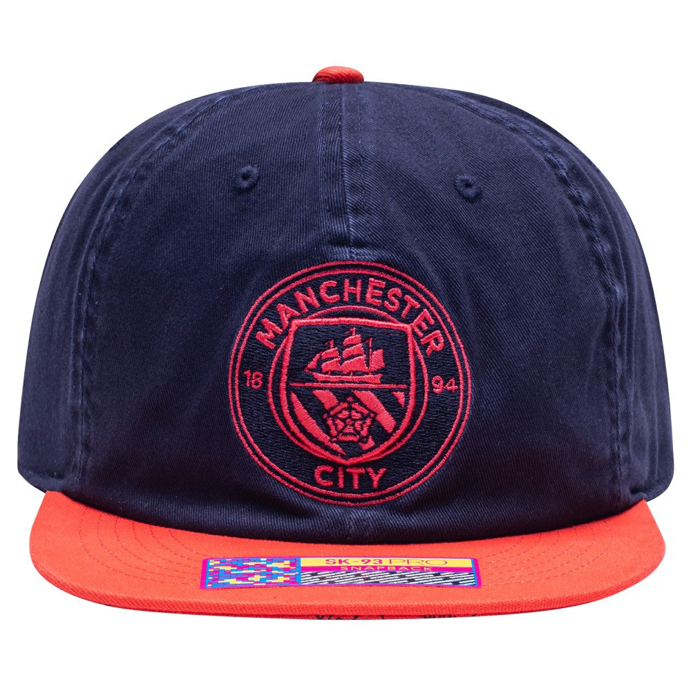 Manchester City Fan Ink Wander Snapback Hat Navy/Red