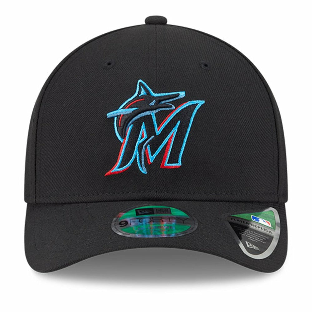 Miami Marlins New Era Player Replica 9FORTY Adjustable Hat - Black - New Era Online