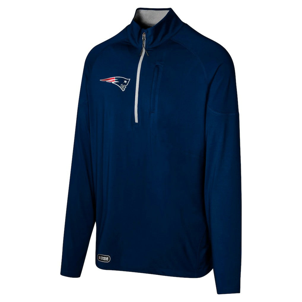 New England Patriots Grind Iron Quarter-Zip Top Navy