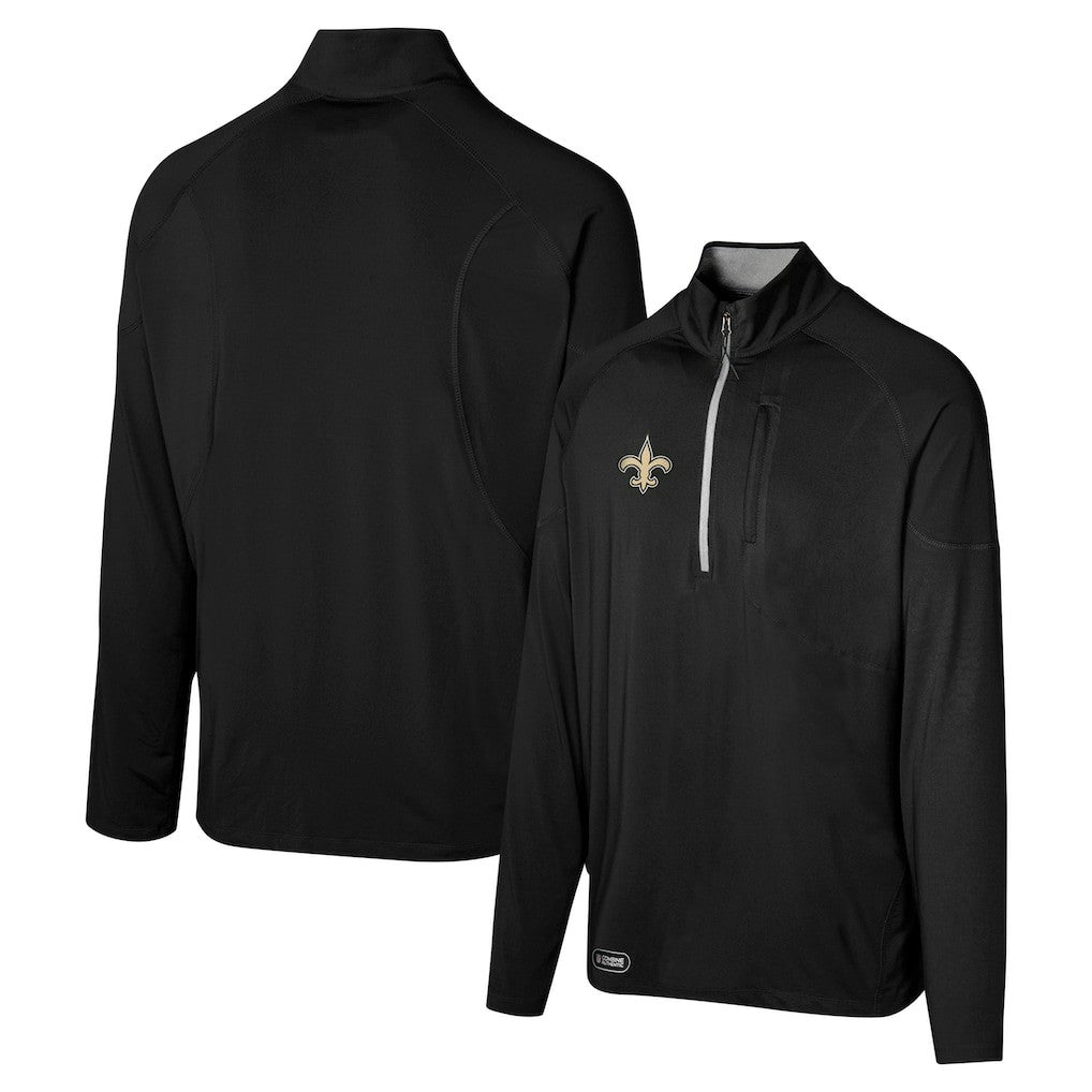 New Orleans Saints Grind Iron Quarter-Zip Top Black