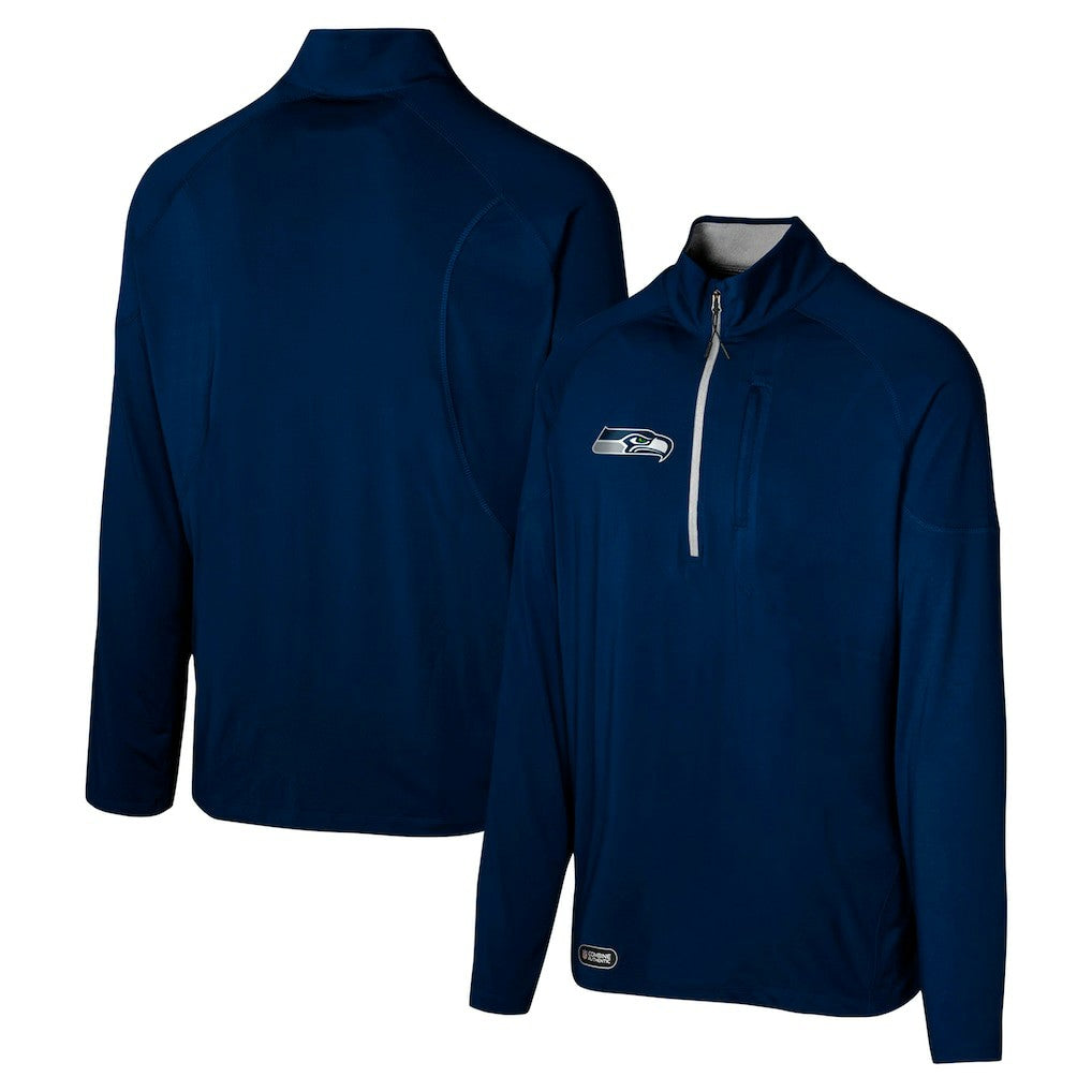 Seattle Seahawks Grind Iron Quarter-Zip Top College Navy