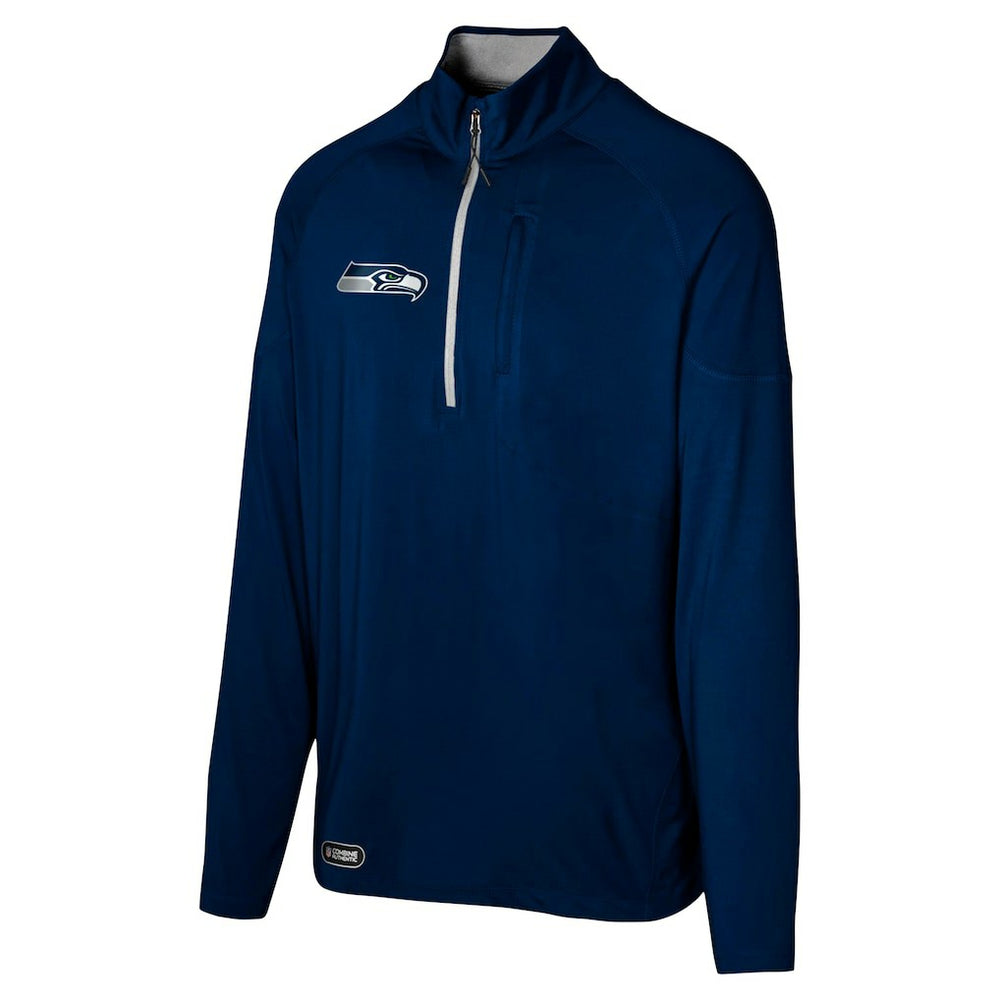 Seattle Seahawks Grind Iron Quarter-Zip Top College Navy