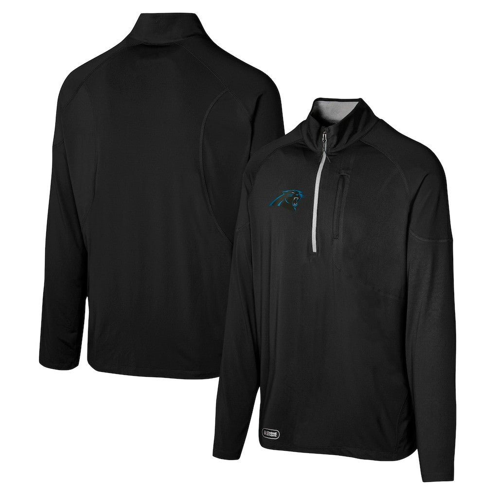 Carolina Panthers Grind Iron Quarter-Zip Top Black