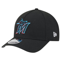 Miami Marlins New Era 9FORTY M-Crown Adjustable Hat - Black - New Era Discount