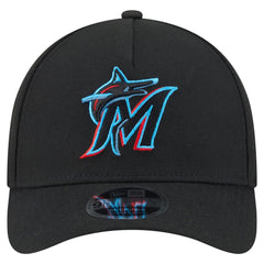 Miami Marlins New Era 9FORTY M-Crown Adjustable Hat - Black - New Era Discount