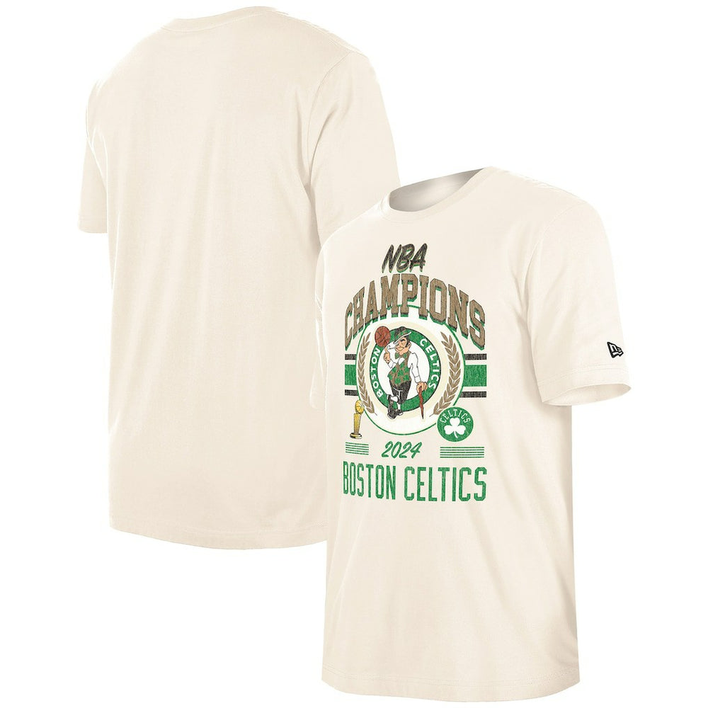 Boston Celtics 2024 NBA Finals Champions Victory Chrome T-Shirt Cream | New Era Near Me