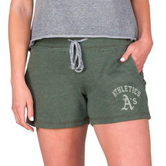 Athletics Concepts Sport Women's Mainstream French Terry Tri-Blend Shorts - Green - MLB Sale