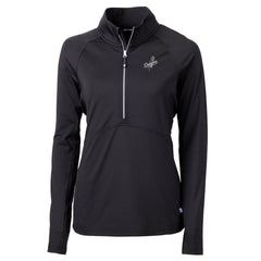 Los Angeles Dodgers Cutter & Buck Women's Adapt Eco Knit Stretch Recycled Half-Zip DryTec Top - Black - MLB Discount