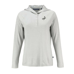 Los Angeles Dodgers Cutter & Buck Women's Coastline Epic Comfort Eco Recycled Raglan Long Sleeve Hoodie T-Shirt - Gray - MLB Discount