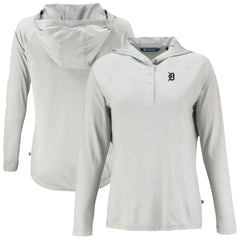 Detroit Tigers Cutter & Buck Women's Coastline Epic Comfort Eco Recycled Raglan Long Sleeve Hoodie T-Shirt - Gray - MLB Online