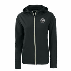 New York Mets Cutter & Buck Women's Daybreak Eco Recycled Full-Zip Hoodie - Black - MLB Discount