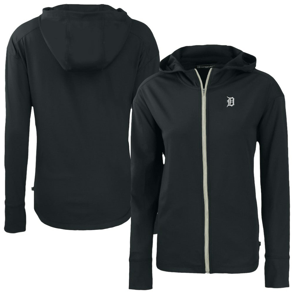 Detroit Tigers Cutter & Buck Women's Daybreak Eco Recycled Full-Zip Hoodie - Black - MLB Discount