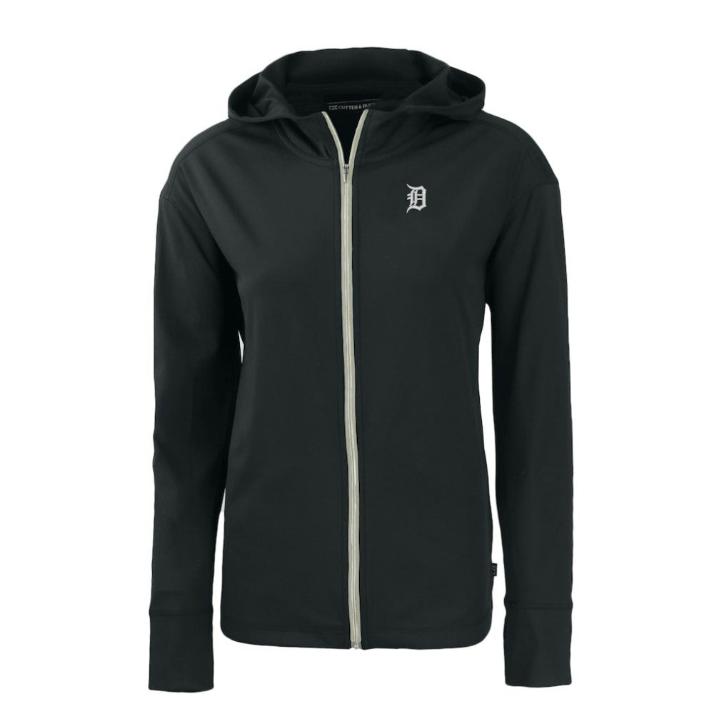 Detroit Tigers Cutter & Buck Women's Daybreak Eco Recycled Full-Zip Hoodie - Black - MLB Discount
