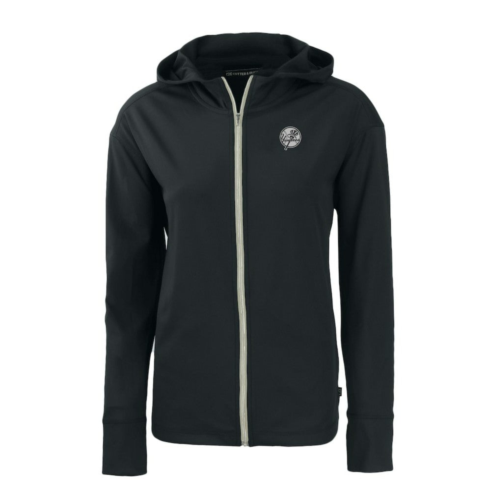 New York Yankees Cutter & Buck Women's Daybreak Eco Recycled Full-Zip Hoodie - Black - MLB Discount