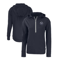 New York Mets Cutter & Buck Women's Daybreak Eco Recycled Half-Zip Hoodie - Navy - MLB Discount